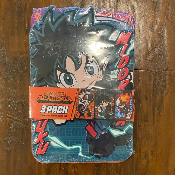 my hero academia Other - NWT My Hero Academia 3-Pack Embossed Metal Wall Art